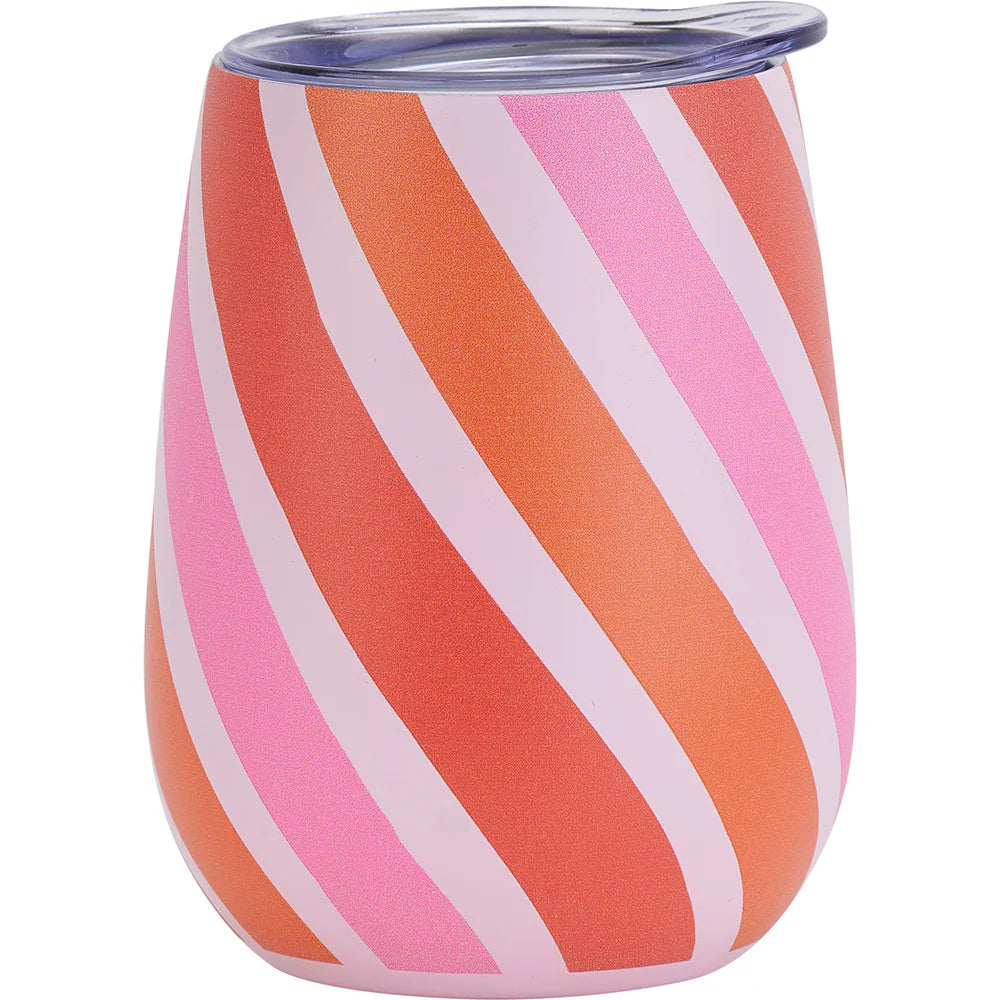 Wine Tumbler - Double Walled - Candy Cane