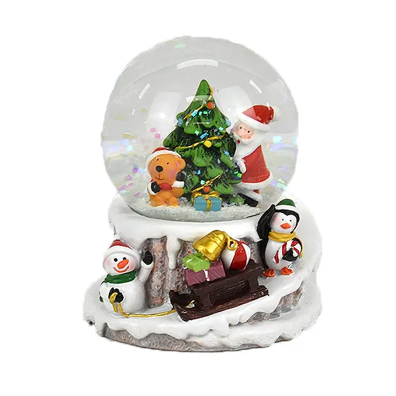 LED Snow Globe - Santa with Friends