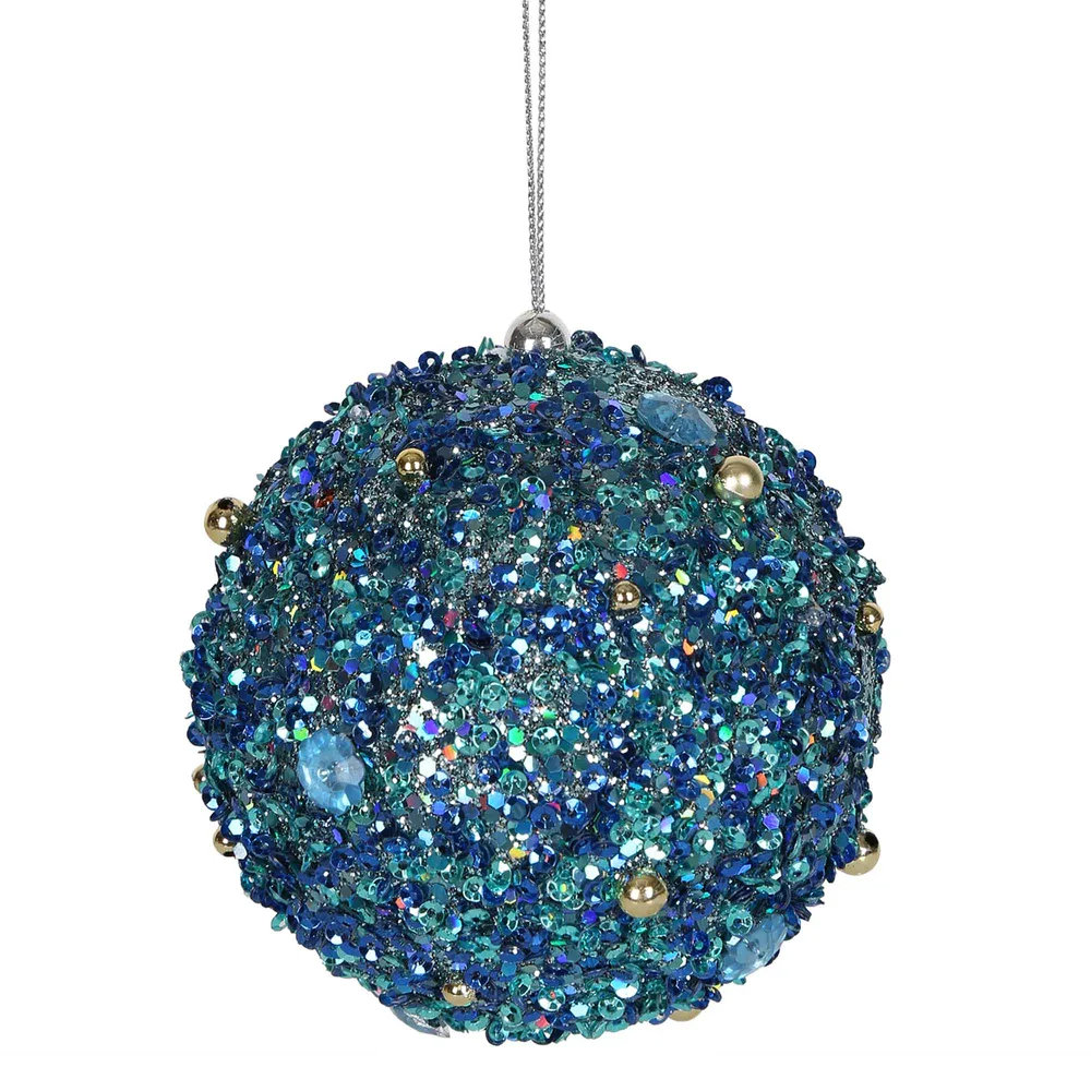 Starr Glittter Bauble - Blue