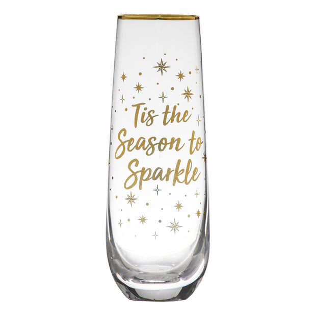 Ladelle Starry Tis the Season Stemless Champagne Glass