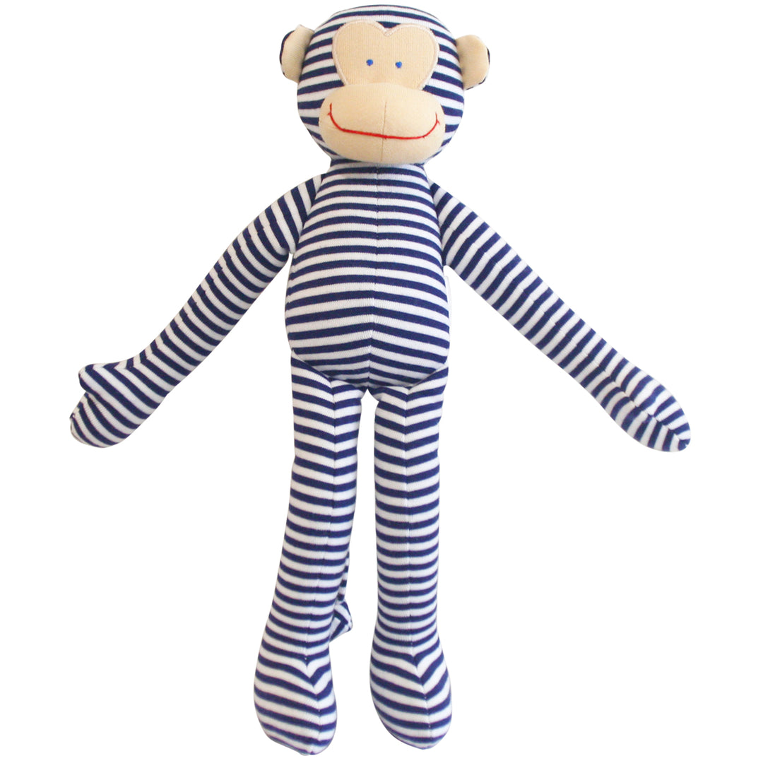 Rattle Monkey Blue Stripe
