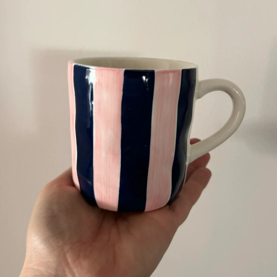 Mug - Navy & Pink Stripe