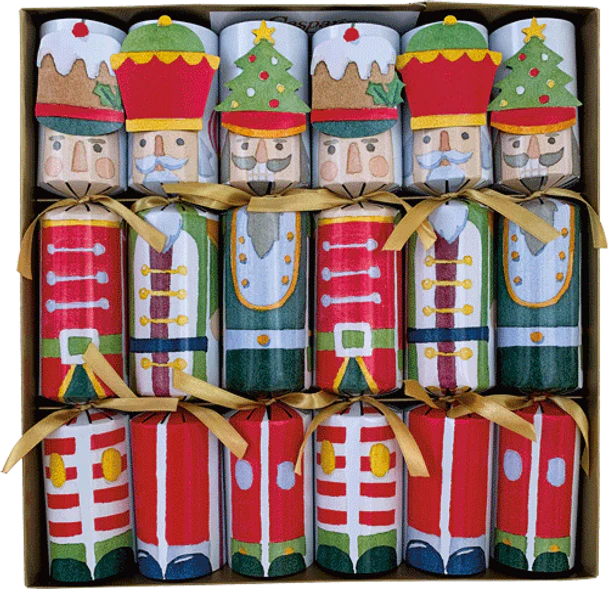 Crackers Caspari - Nutcrackers w Applique Hats (Box 6)