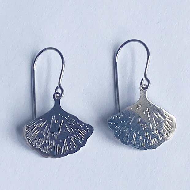 ‘Gingko Mini Leaves’ Earrings in Silver