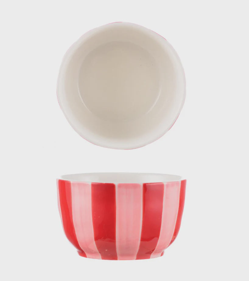 Small Bowl - Pink & Red Stripe