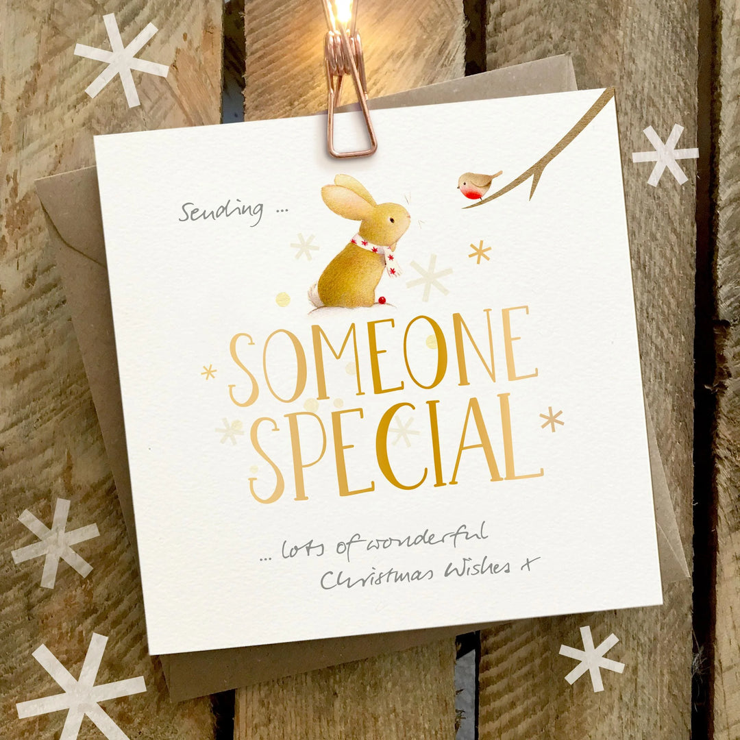Someone Special Rabbit Christmas Card by Ginger Betty