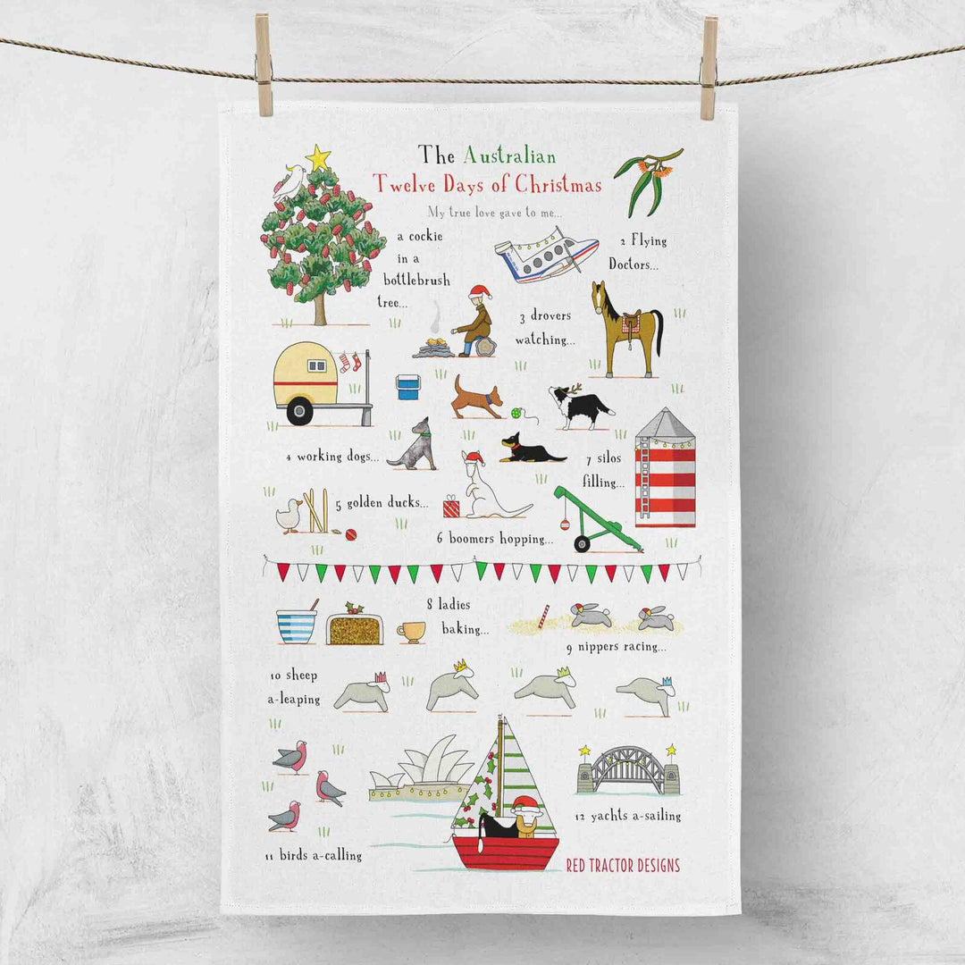 The Australian 12 Days of Christmas Tea Towel