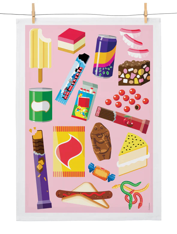 Aussie Snacks Too Tea Towel