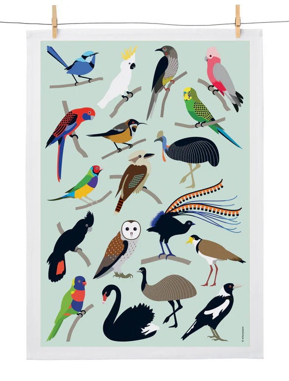 Flock of Favourites Tea Towel