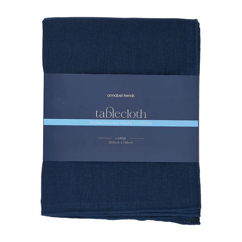 Tablecloth - Stonewashed - 135 x 300cm Navy