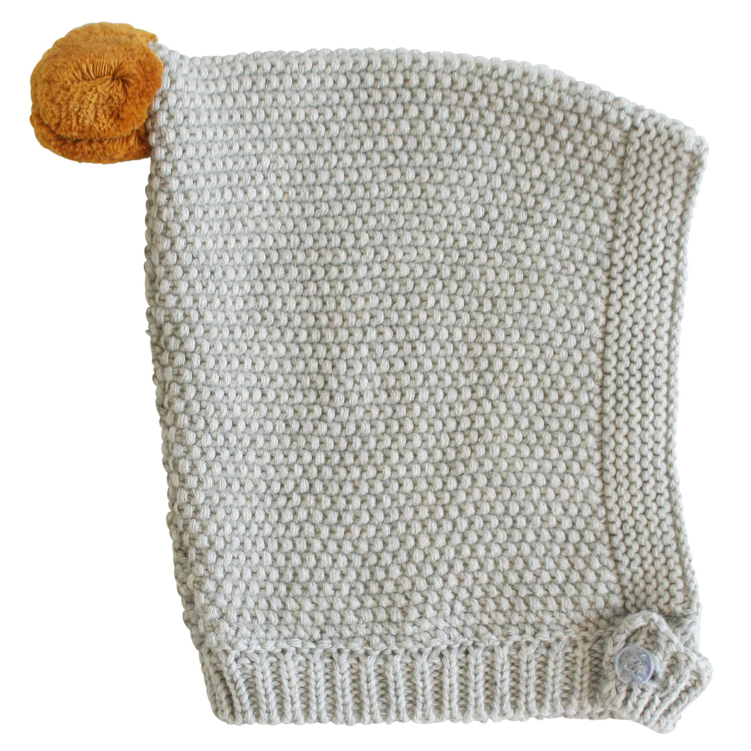 Pom Pom Pixie Hat - Grey & Butterscotch