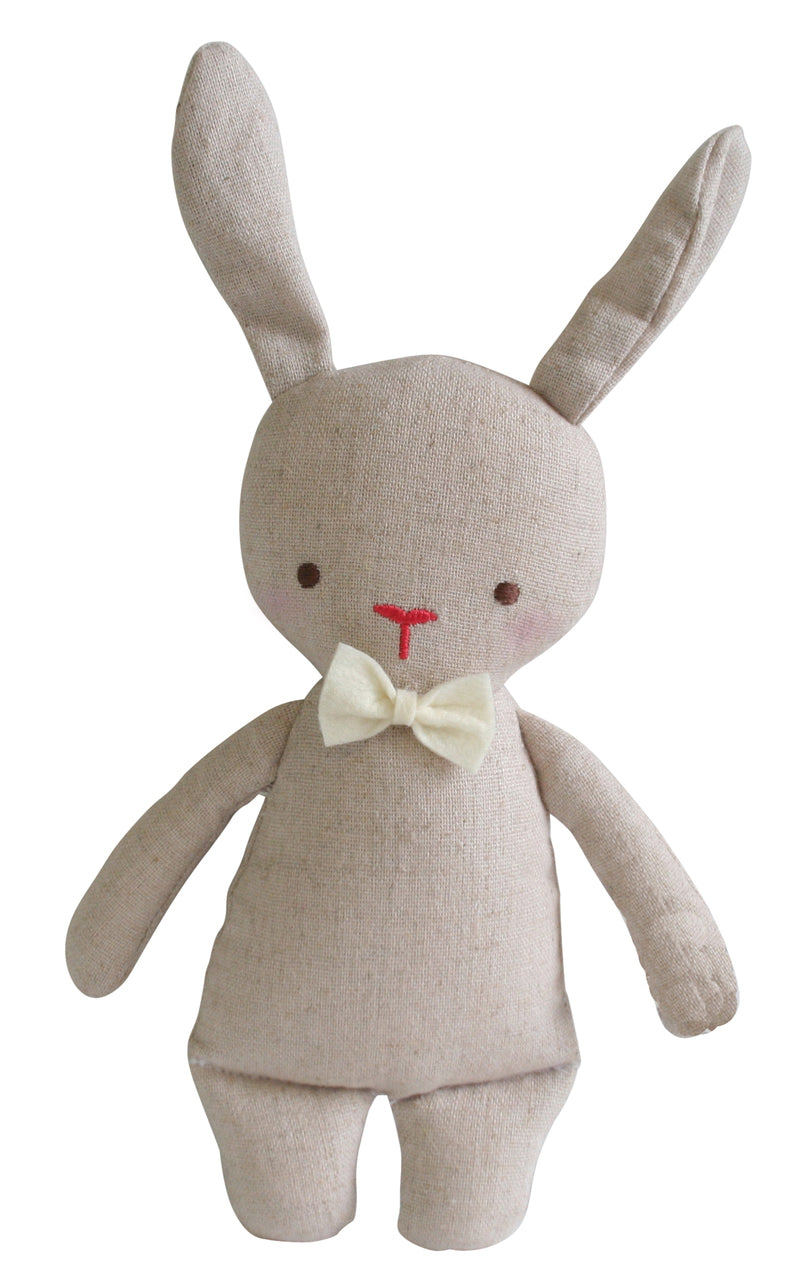 Linen Mini Rattle Bunny 18cm