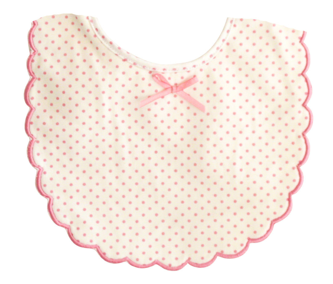 Scallop Edge Bib - Spot Pink