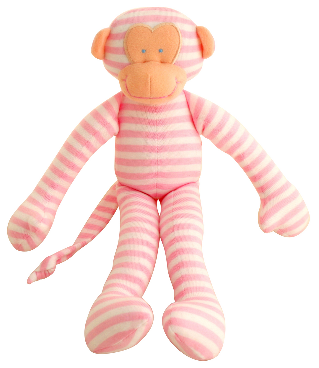 Alimrose Monkey Rattle - Pink Stripe