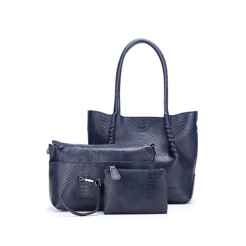 Audrey 3 Piece Handbag Set - Navy