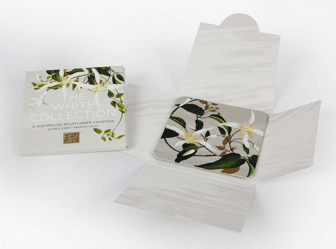 White Collection Drink Coasters by Bell Art