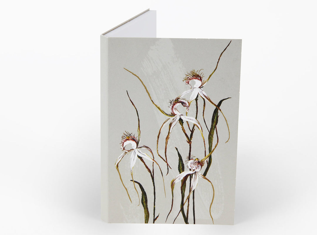Bell Art White Collection Notepad - Spider Orchid