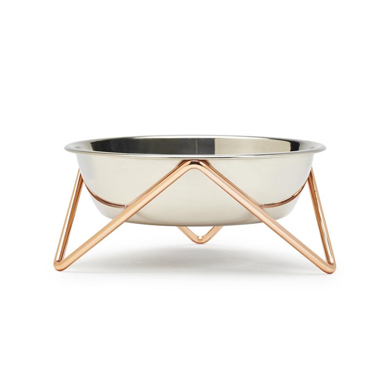 Meow Cat Bowl - Copper with Stainless Steel Bowl by Bendo
