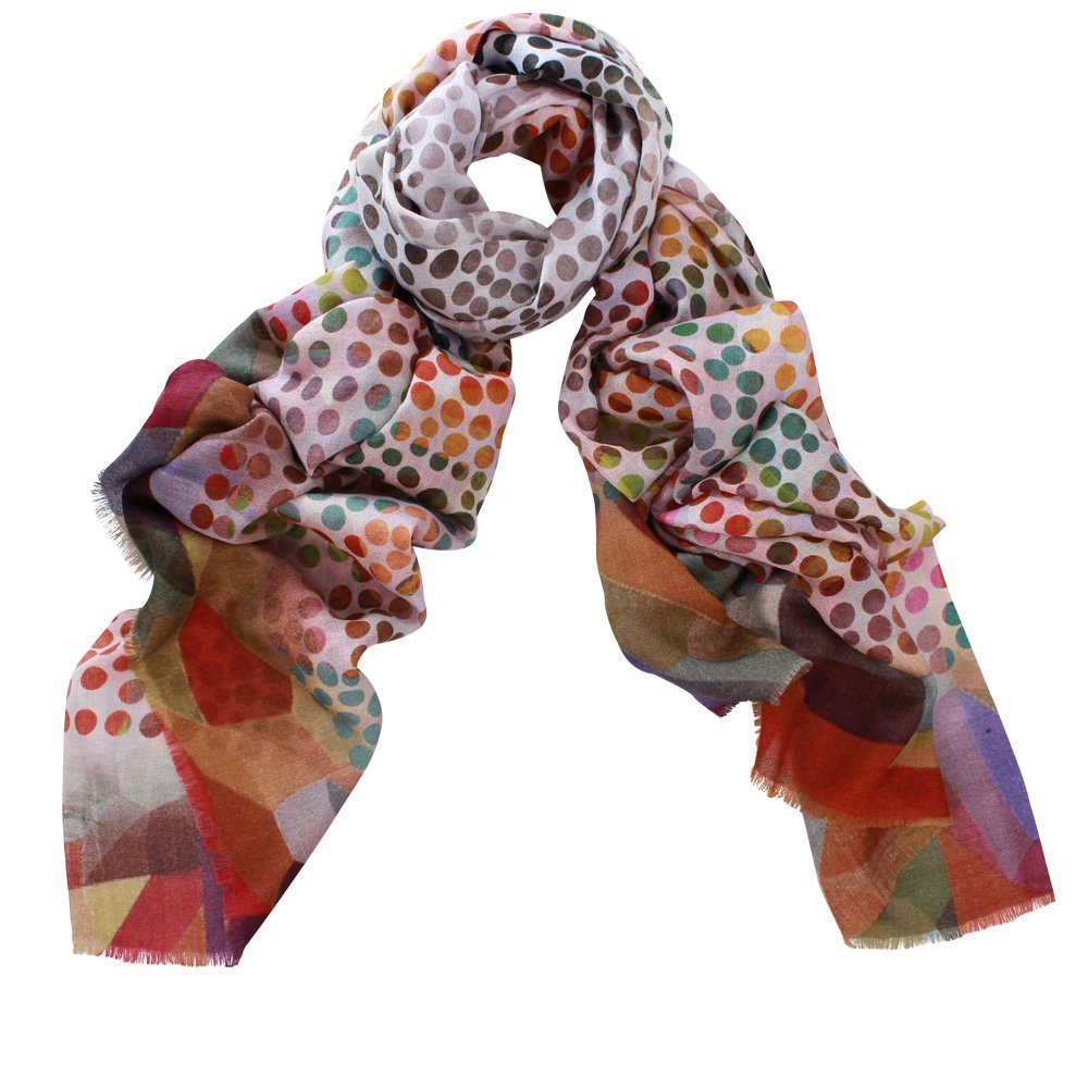 Darby Digital Spot Print Wool Silk Scarf by D-Lux