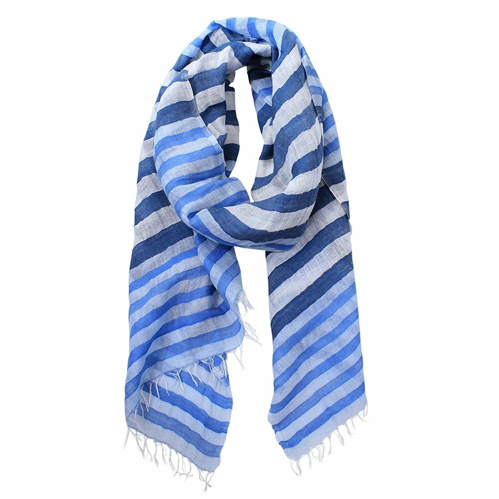 Ariana Hand Woven Stripes Cotton Linen Scarf