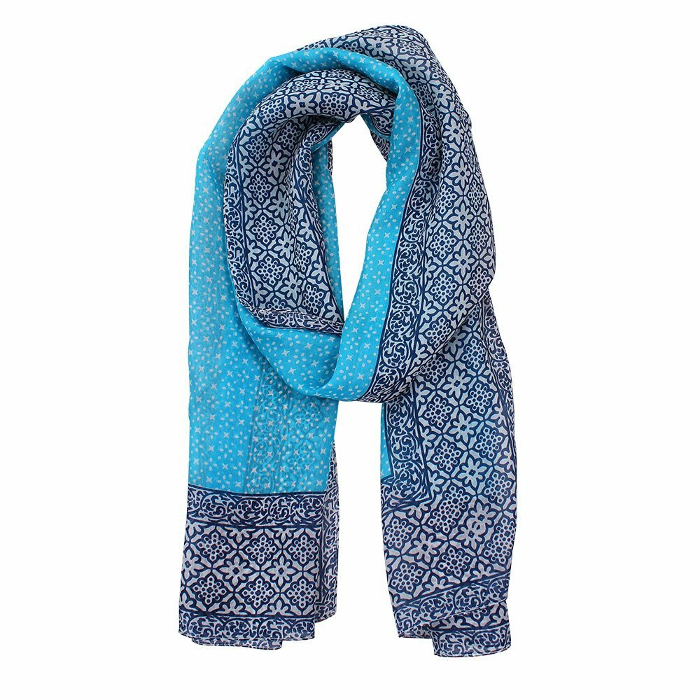 Phoebe Block Print Silk Scarf
