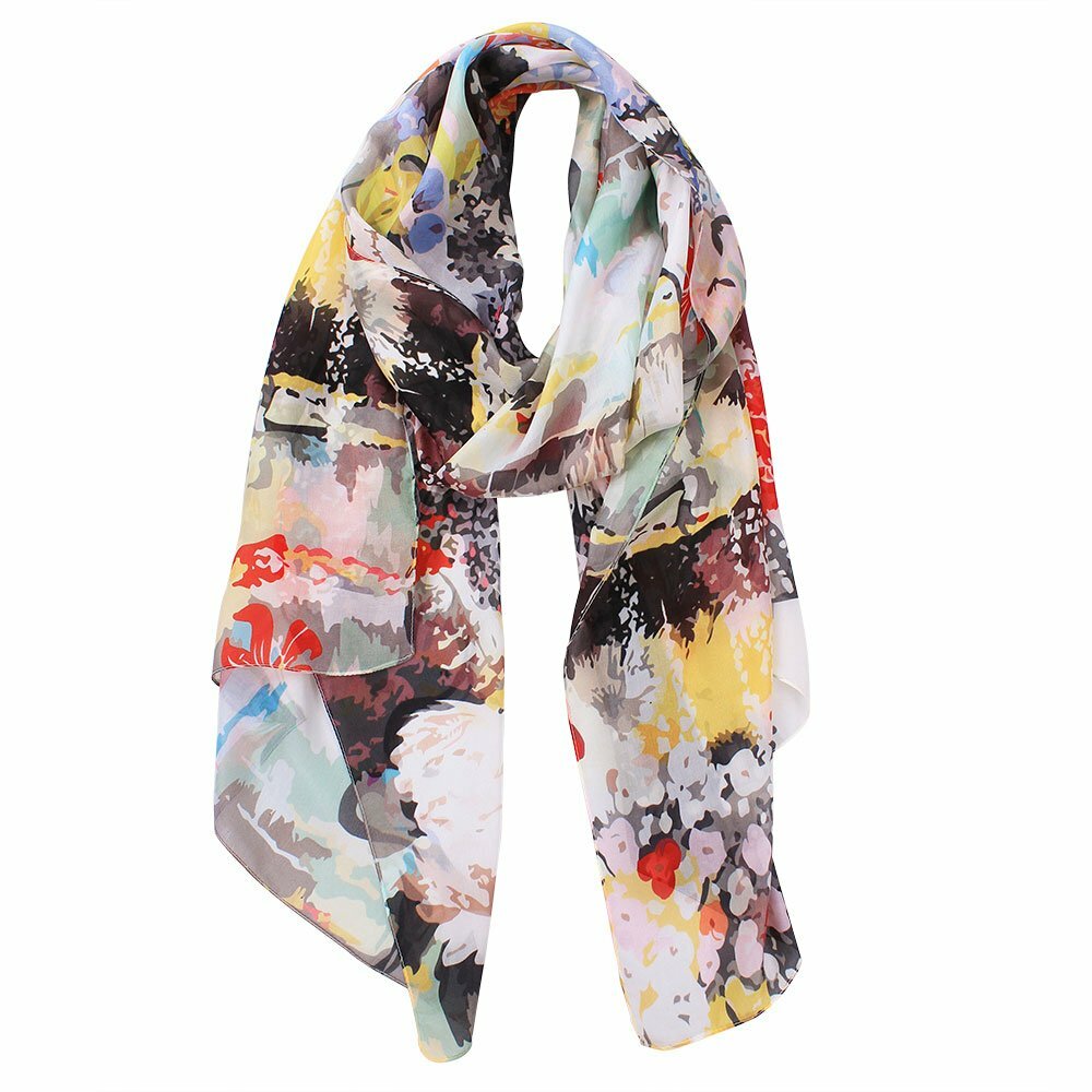 Lilla Garden Print Silk Scarf