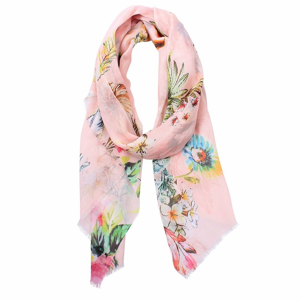 Georgia Digital Print Floral Cotton Scarf