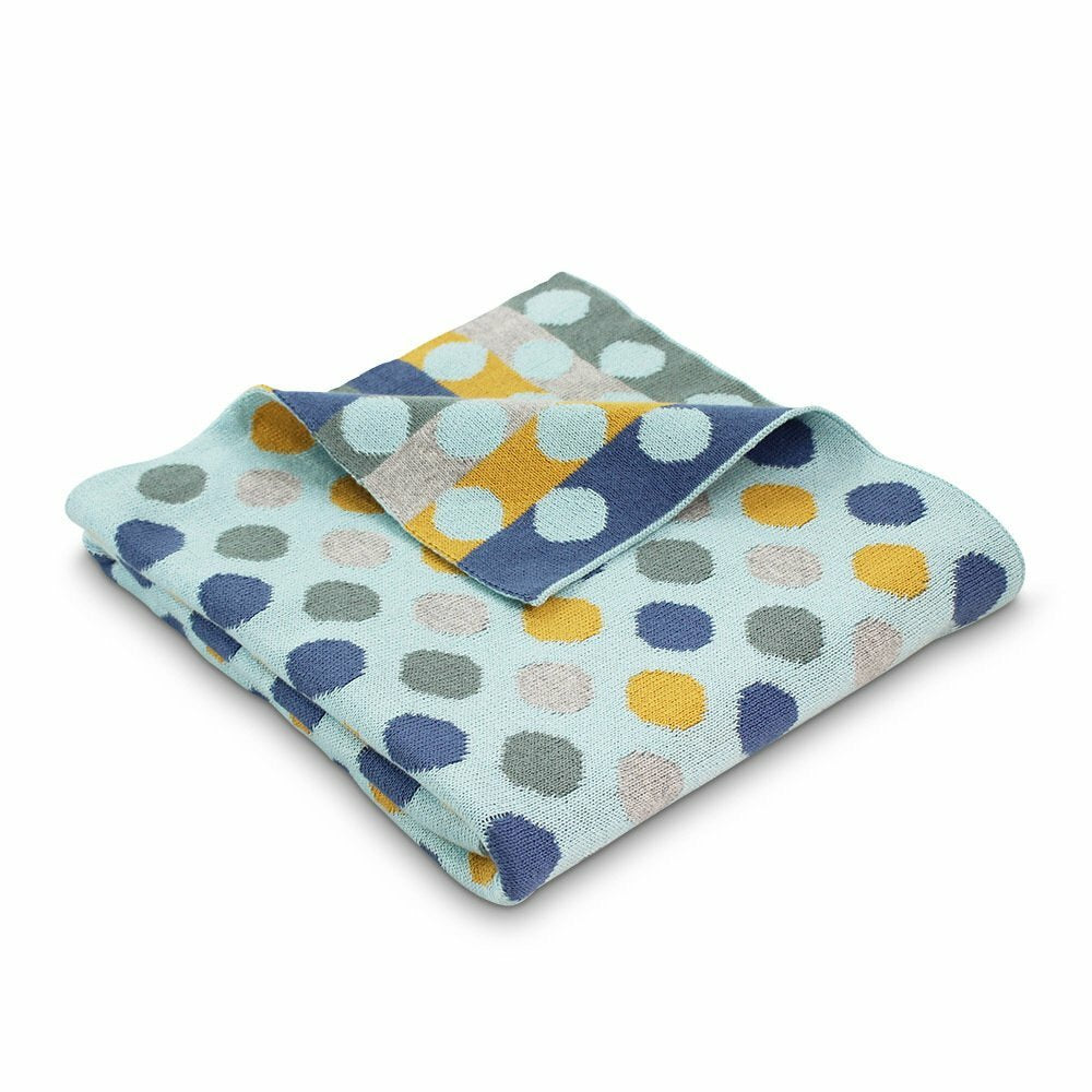 Dlux Bubble Cotton Spot Knitted Stroller Blanket - Mineral