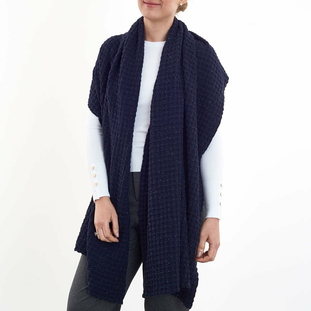 Dlux Gerry Cotton Basket Knit Wrap - Navy