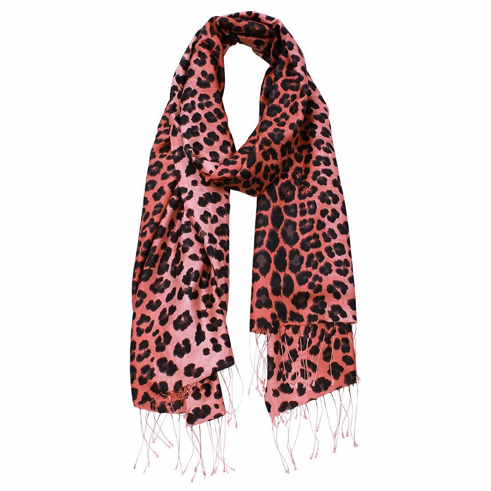 Dlux Felix Fine Silk Animal Print Wrap - Rosewood