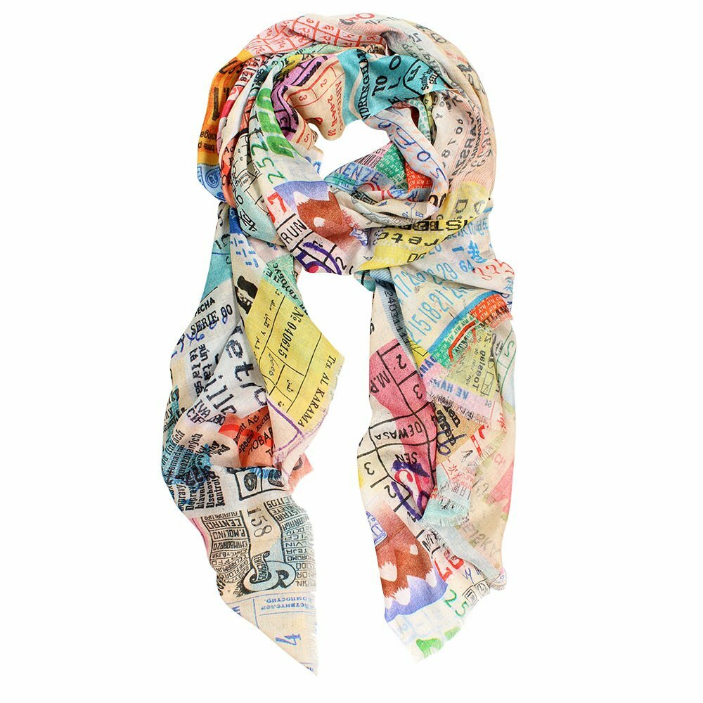 Journey - Ticket Print Fashion Scarf
