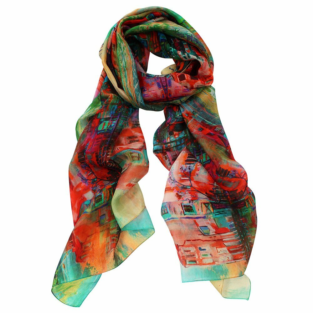 Perfecto City Scene Silk Scarf