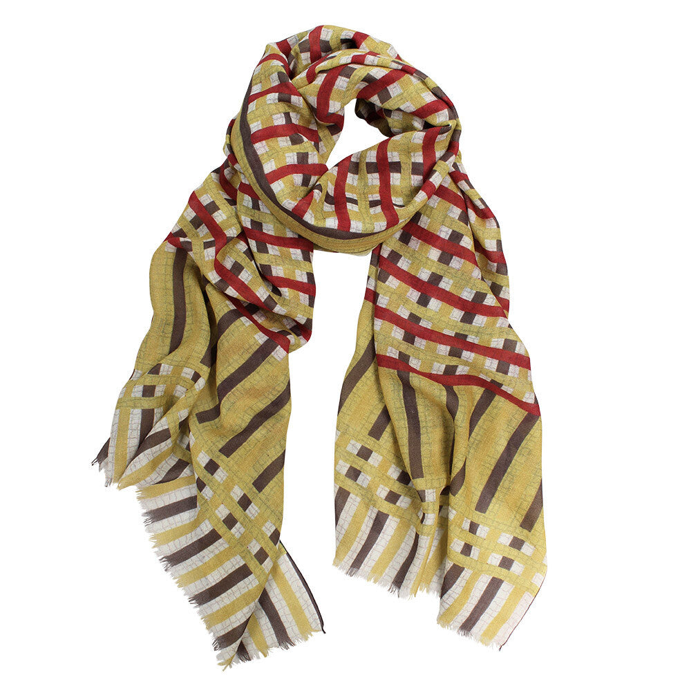 D-lux Kipling Wool Stripe Scarf - Mustard