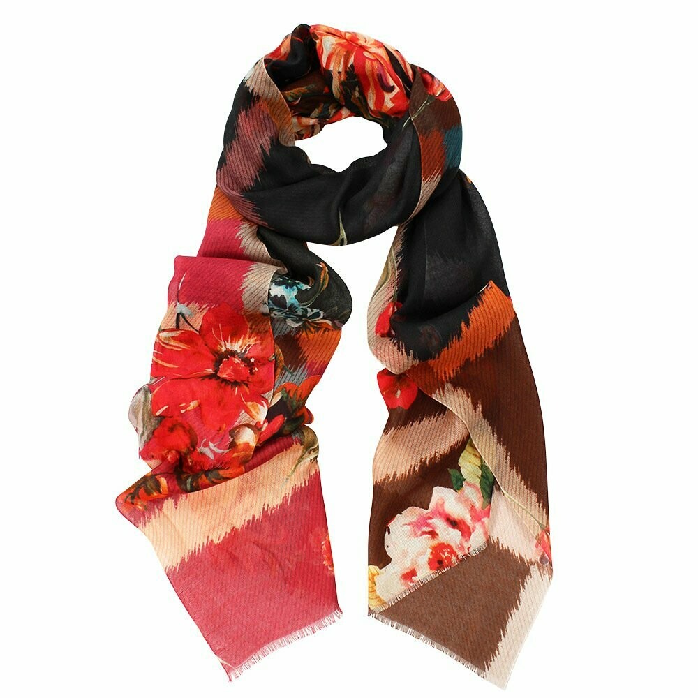 D-lux Nadia Flower Grid Scarf