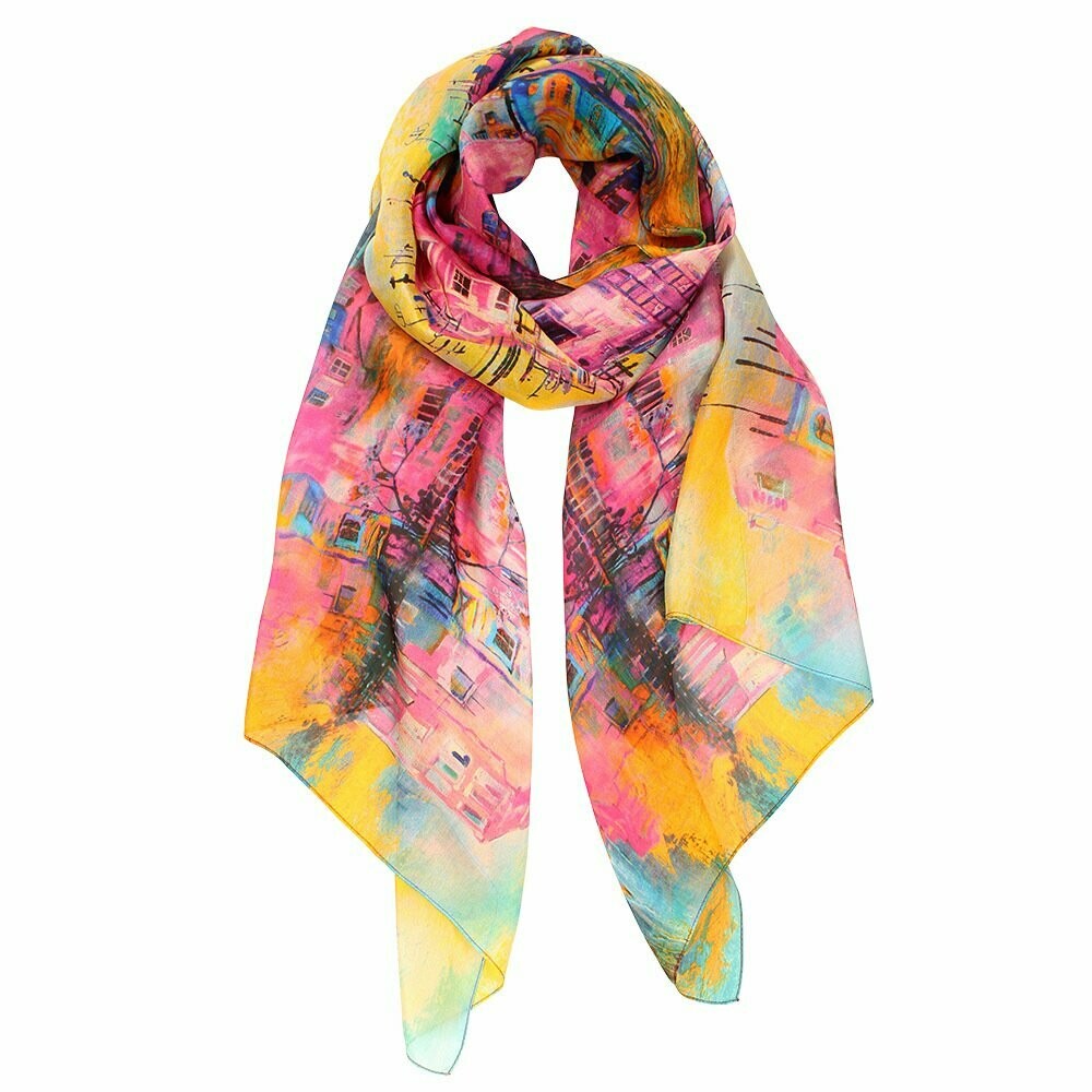 Perfecto City Scene Silk Scarf