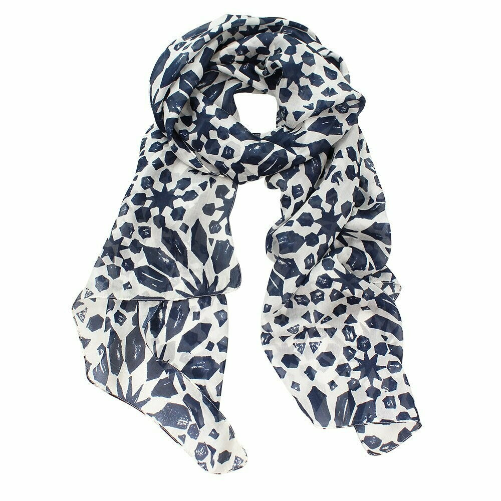 D-lux Denny Geometric Silk Scarf