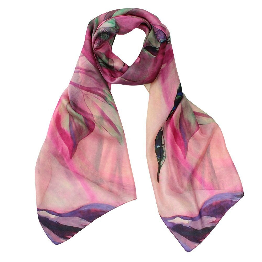 D-Lux Dragonfly Silk Print Scarf - Pink