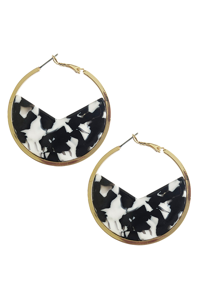 Barossa Hoop Earrings - Ivory Marble