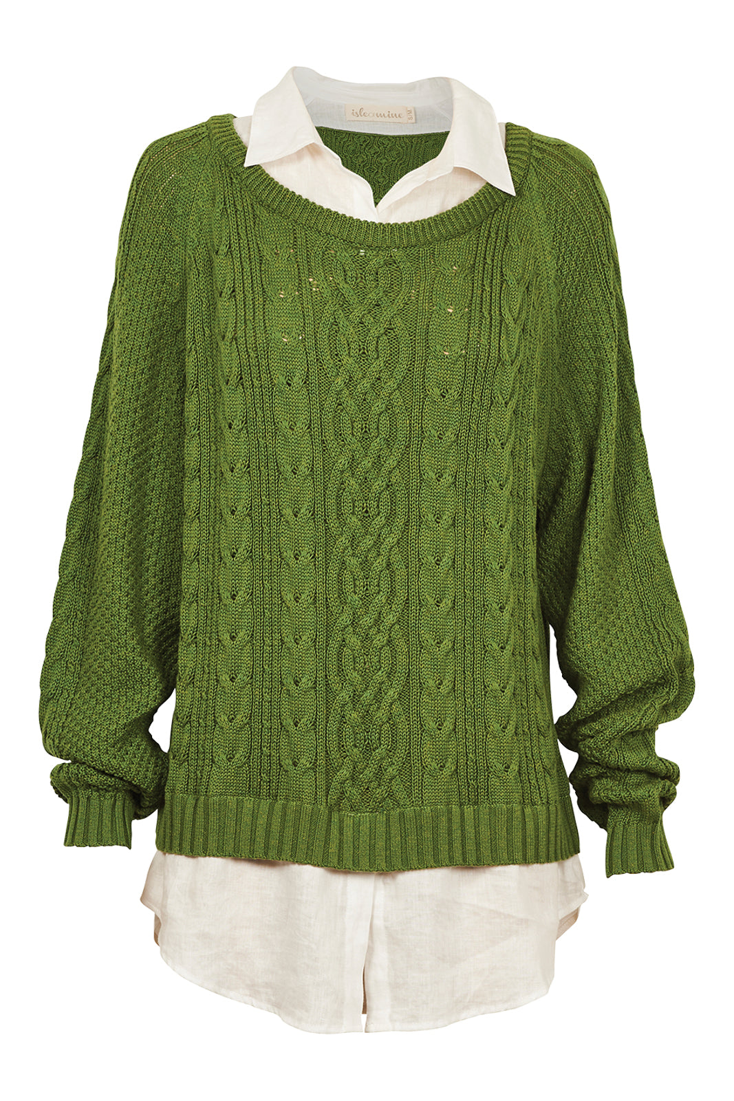 Isle of Mine Journey Crew Knit - Forest - S/M