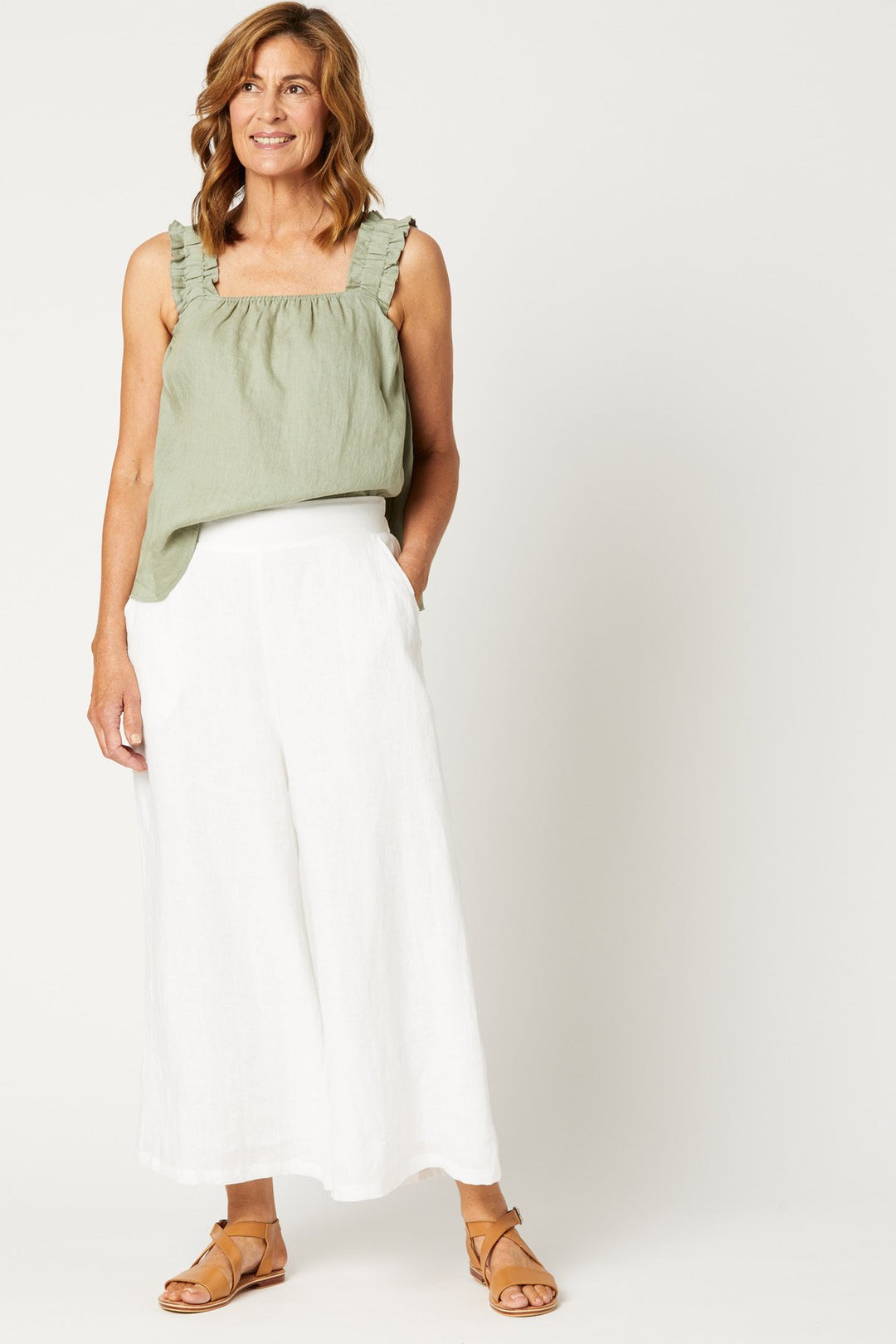 Eb & Ive Nala Wide Leg Pant - Salt