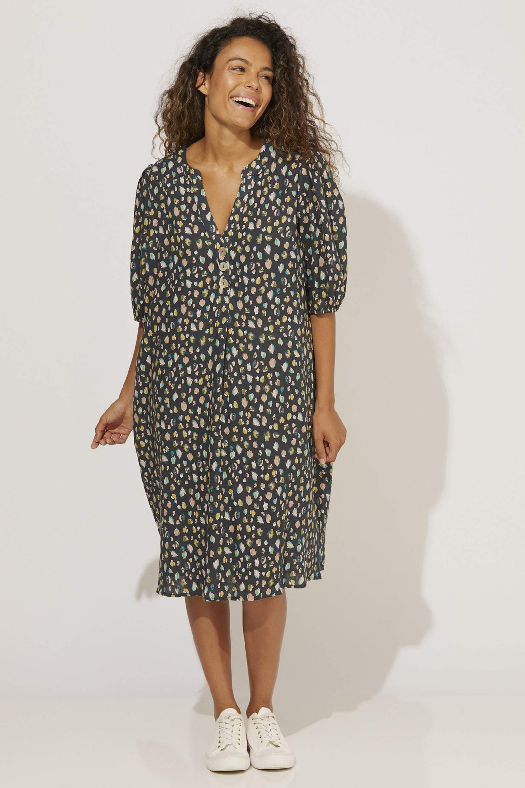 Haven Cabana Shirt Dress - Navy