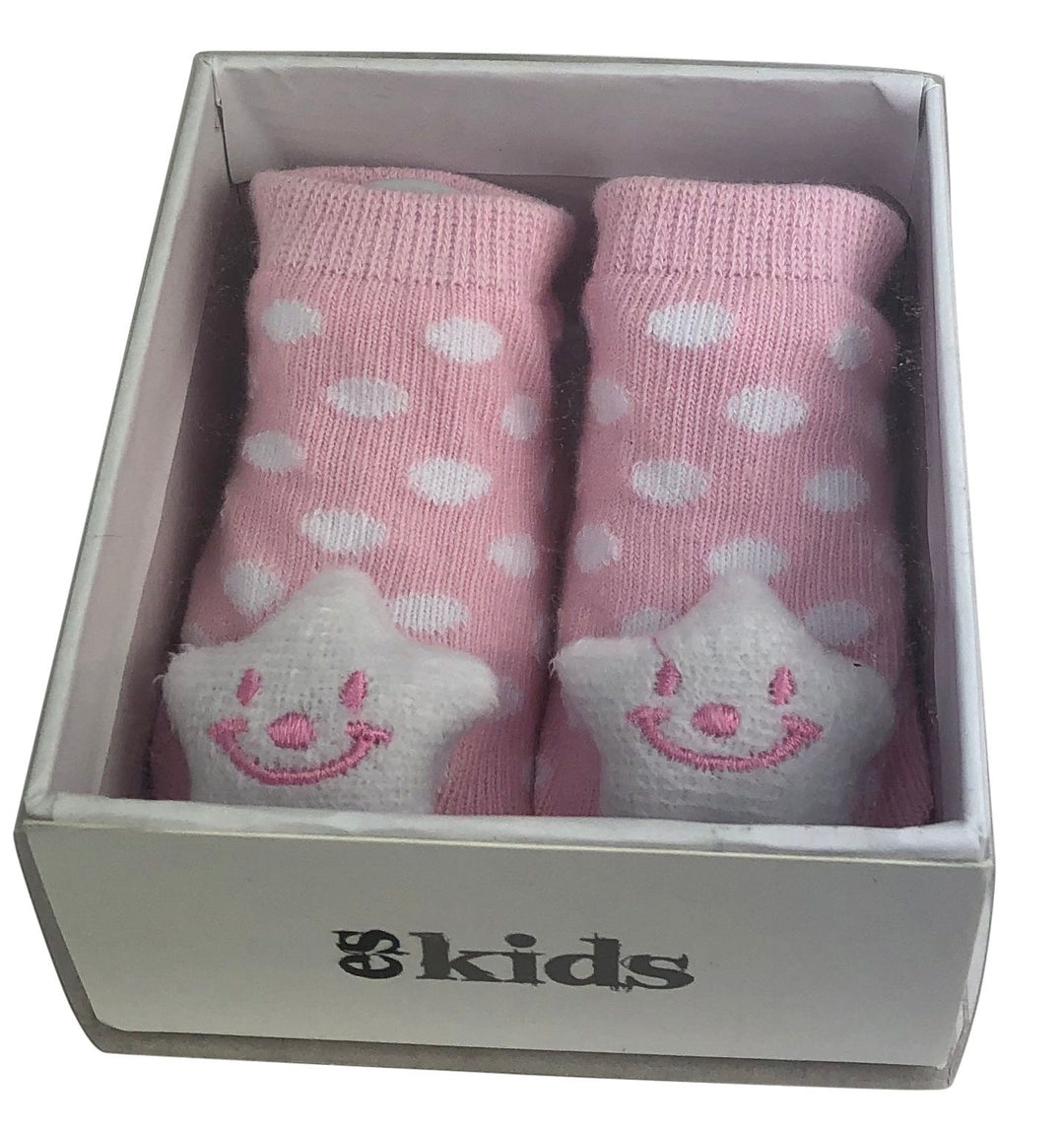 Socks with Rattles - Pink Star