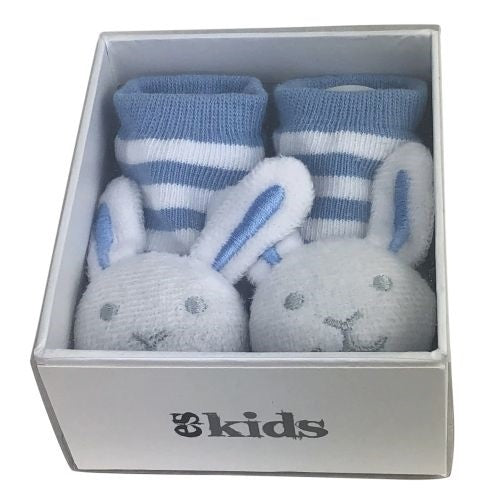 Socks with Rattles - Bunny Blue
