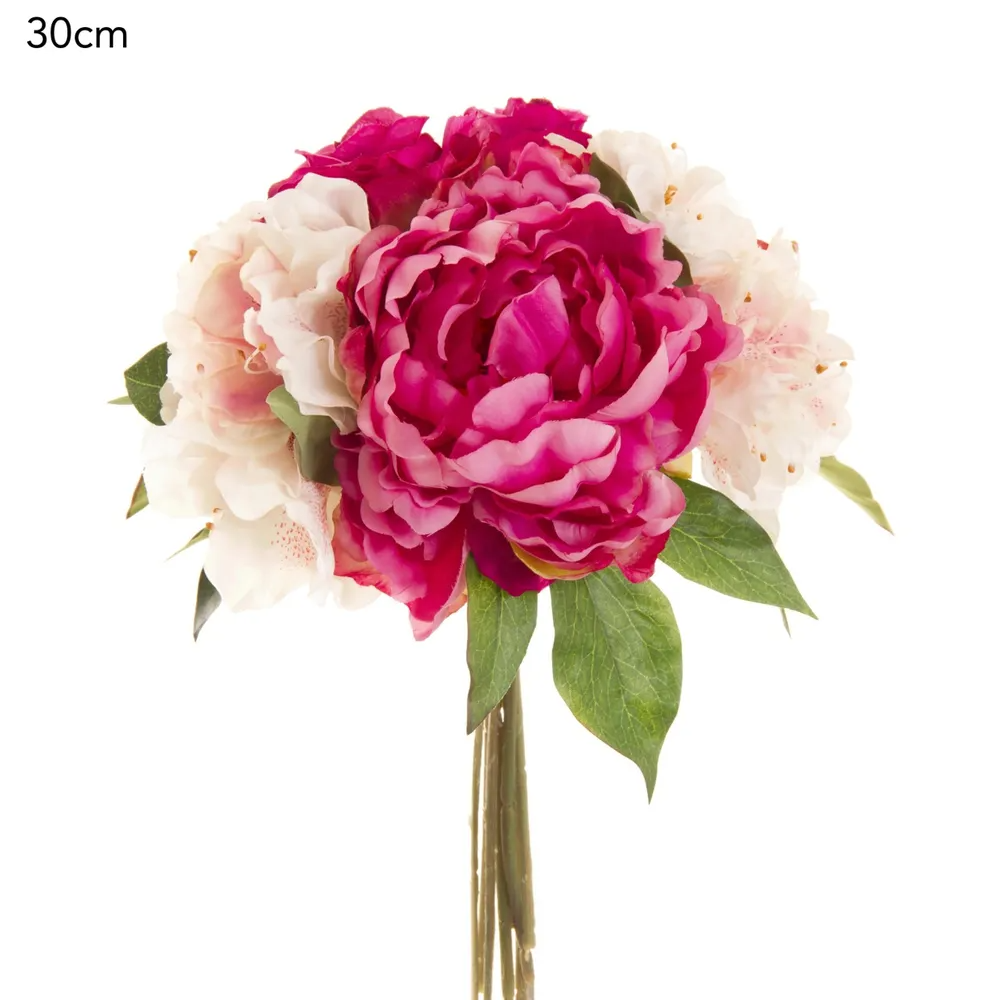 Peony Rose Bouquet - Burgundy and Pink