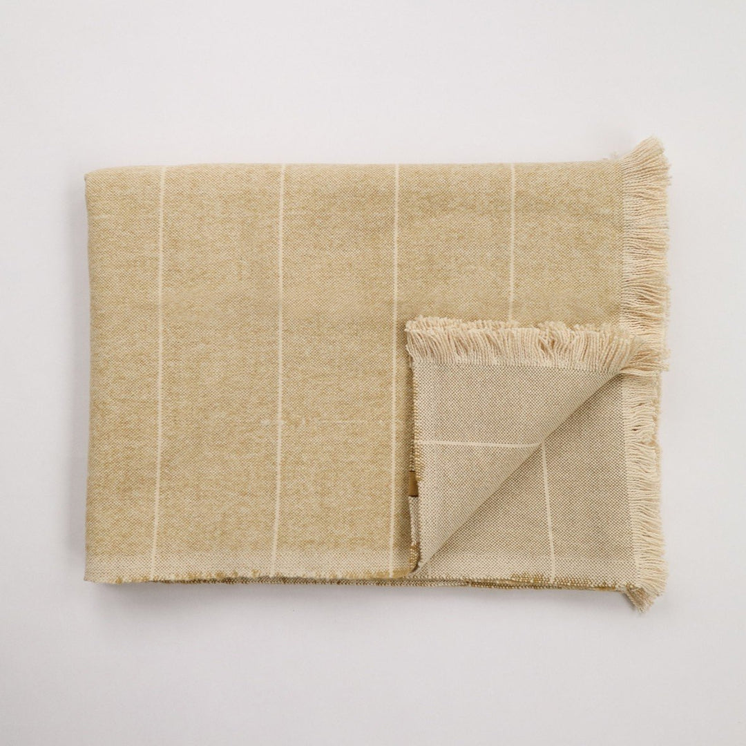 Brushed Wild Stripe Throw - Mustard