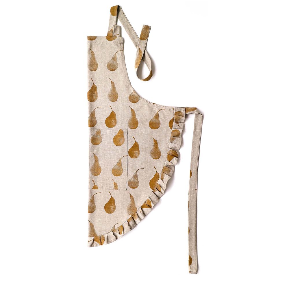 Pear Frill Apron - Mustard