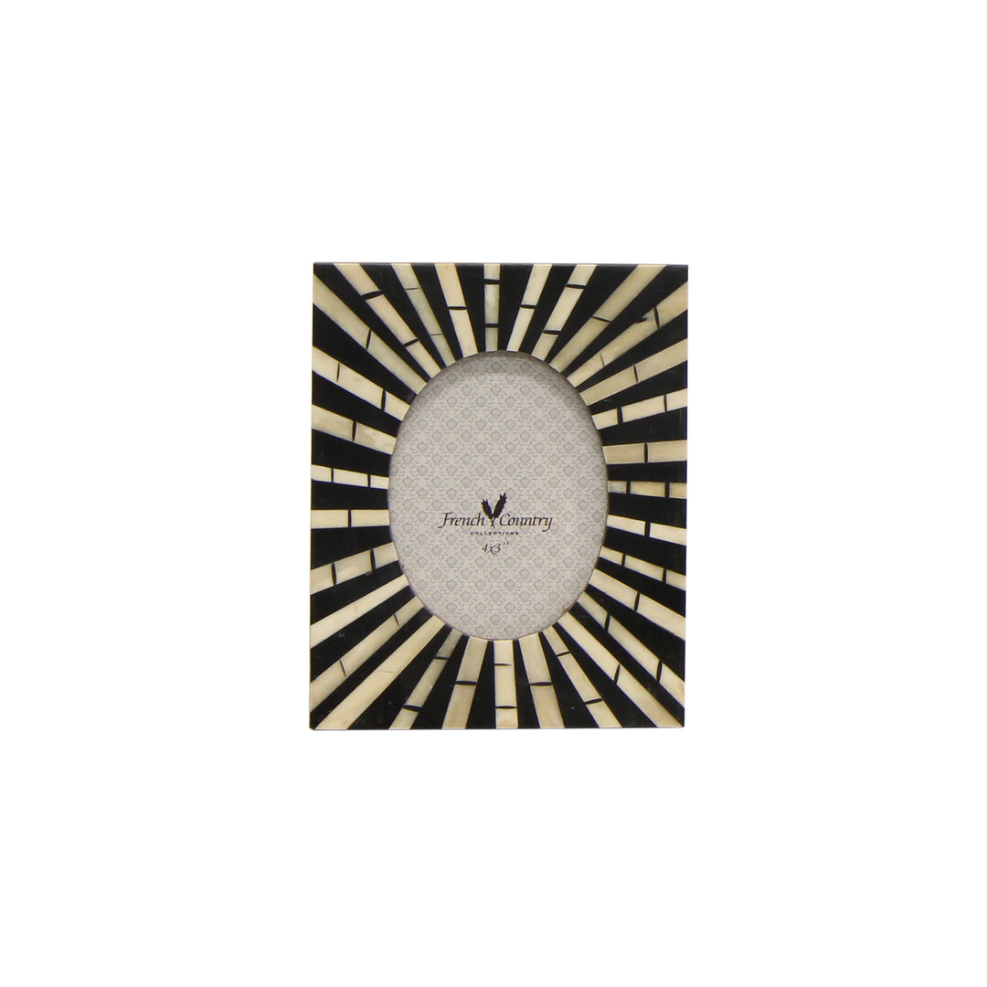 Zebra Bone Inlay Oval Photo Frame - 4' x 3'