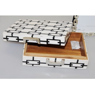 Small Ivory and Black Links Buckle Box