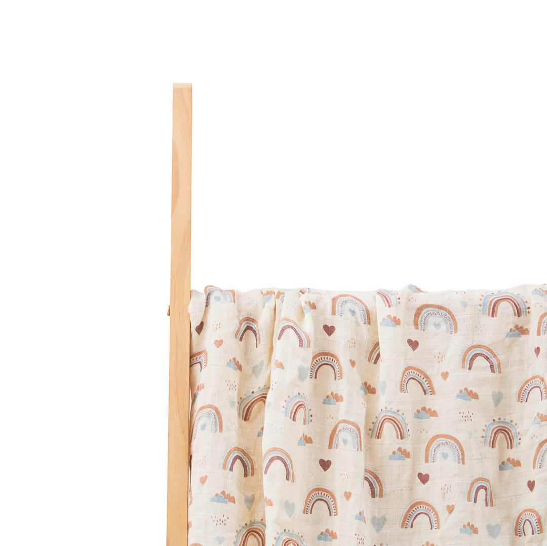 Hello Chester Muslin Swaddle Blanket - Rainbows