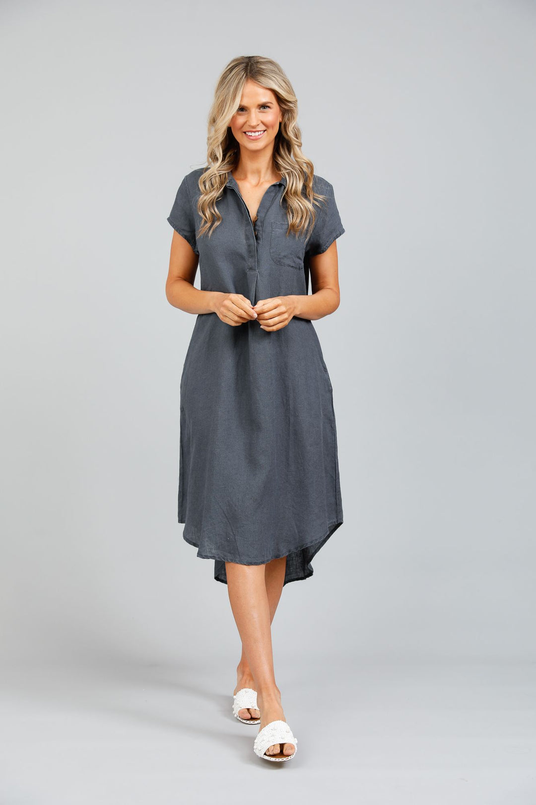 Ahoy Tunic - Charcoal Linen - L